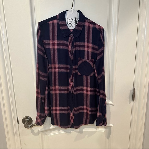 Rails blue and pink plaid front pocket shirt - Picture 3 of 5